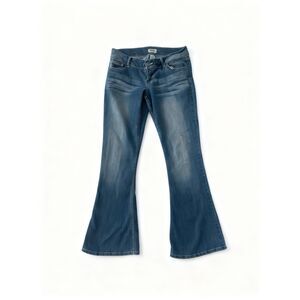 Mudd Y2K Low Rise Flare Bell Bottom Jeans Juniors 11 Blue Embroidered Pockets